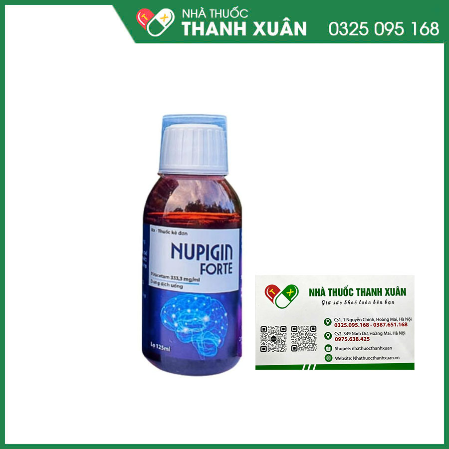 Nupigin forte thuốc dùng điều trị rung giật cơ vỏ não, rối loạn nhận thức, chóng mặt, dự phòng tắc mạch, hỗ trợ cải thiện chứng khó đọc